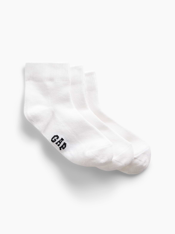 Kids Gap Logo Quarter Crew Socks (3-Pack)