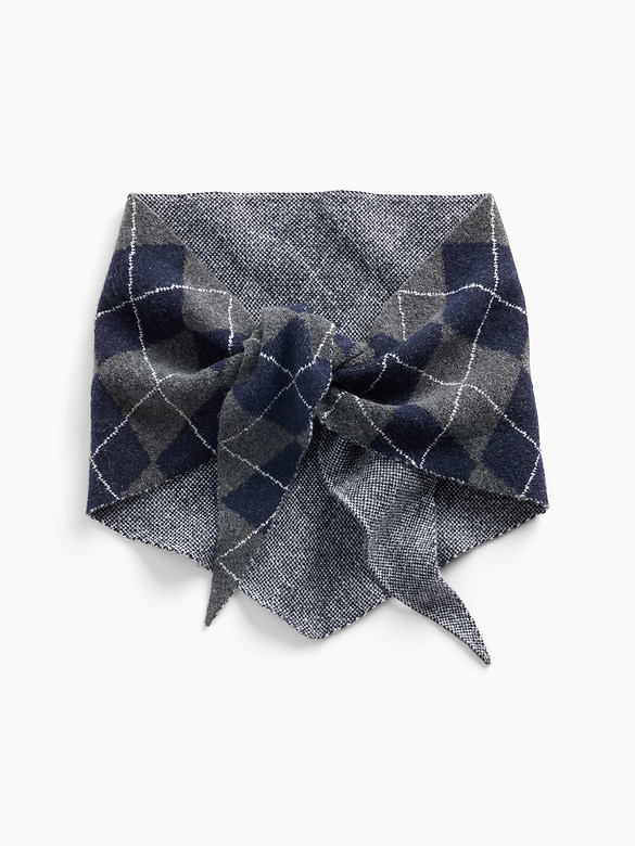 CashSoft Argyle Triangle Scarf