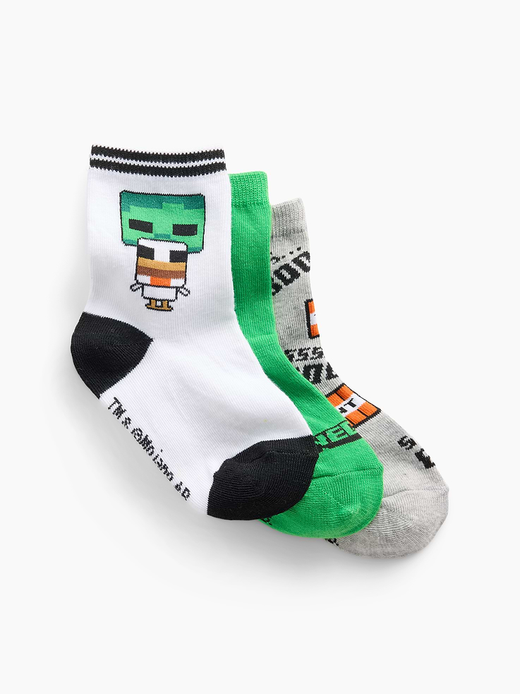 Image number 1 showing, GapKids Minecraft Crew Socks (3-Pack)