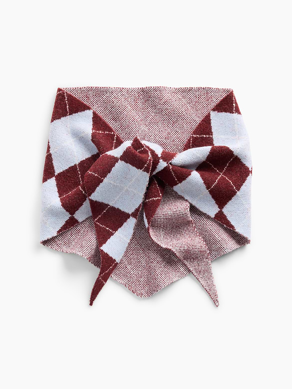 CashSoft Argyle Triangle Scarf