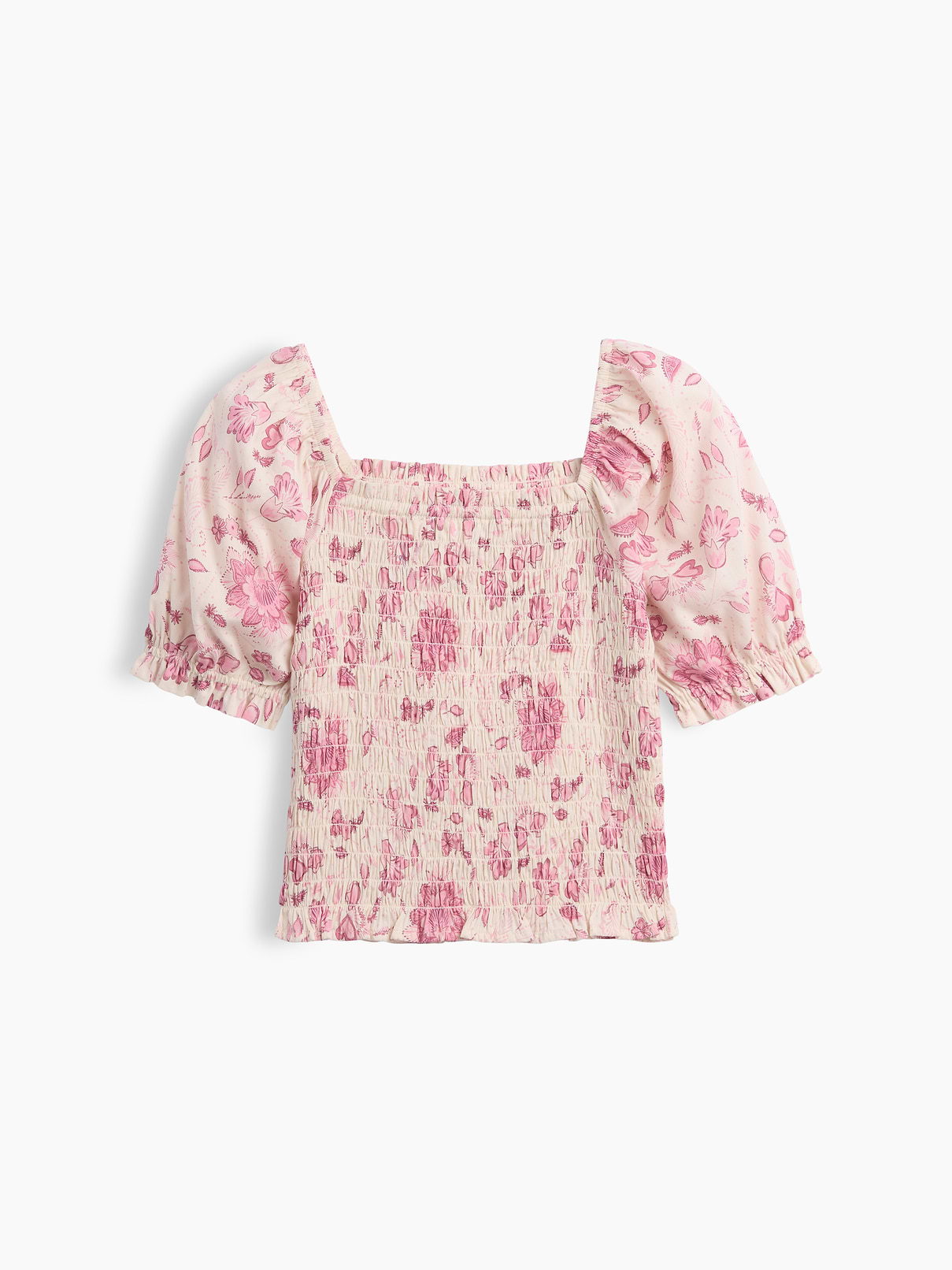 Image number 1 showing, Kids Puff Sleeve Smocked Peplum Top