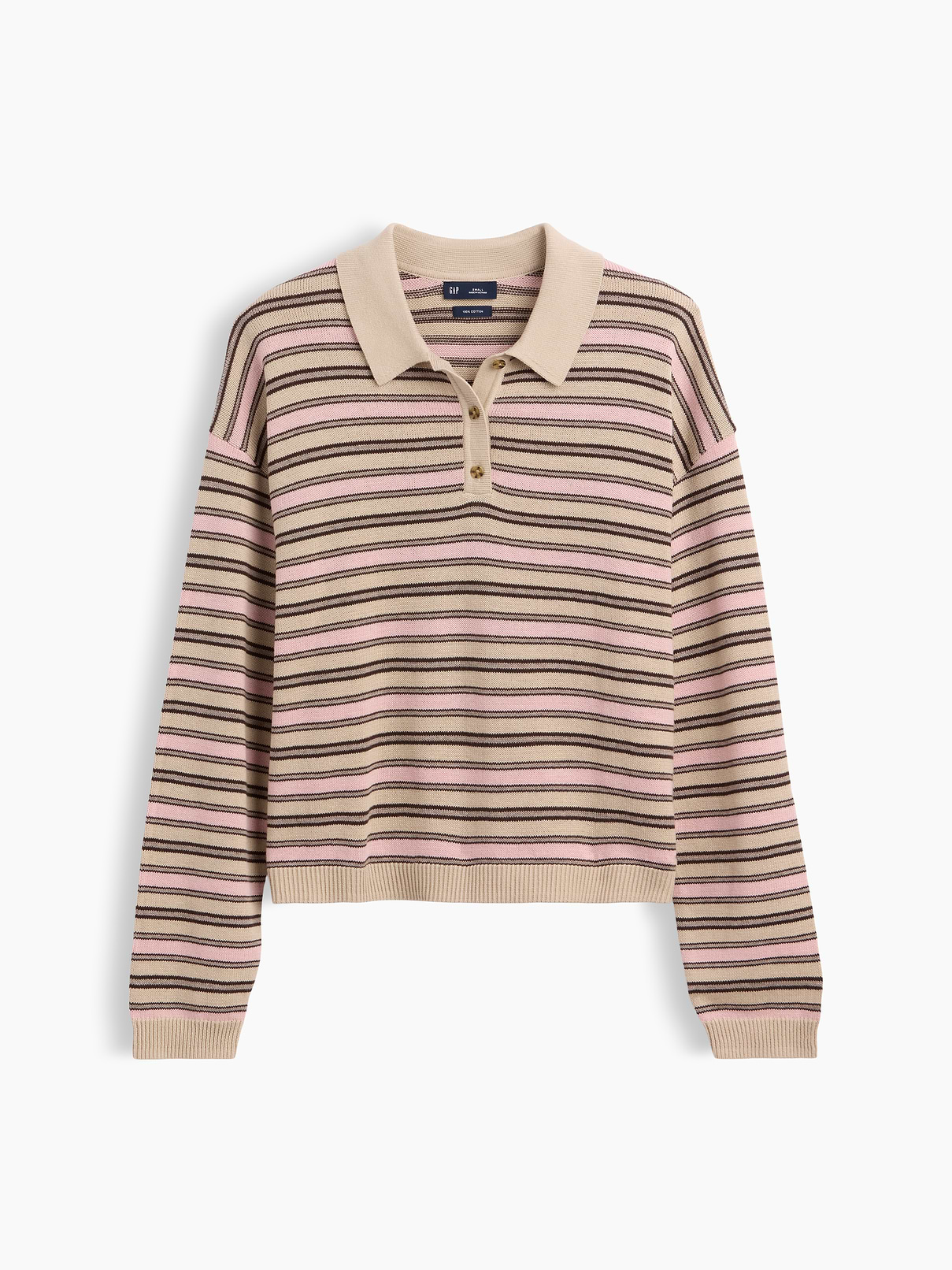 Image number 5 showing, 100% Cotton Relaxed Polo Sweater