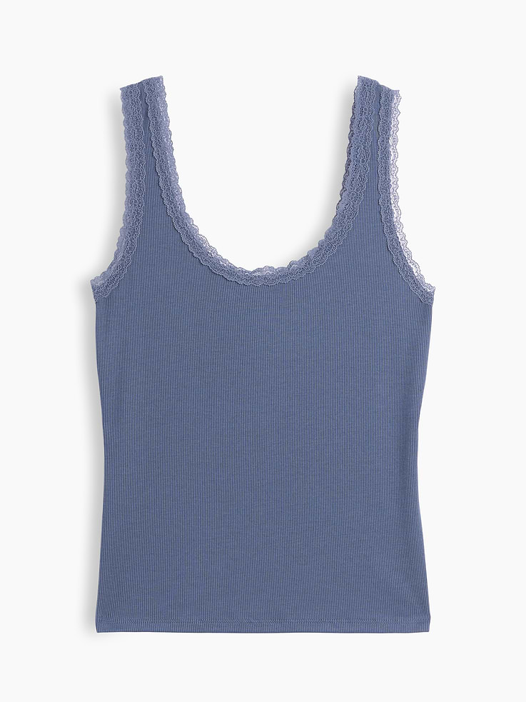 Image number 5 showing, Mini Rib Lace-Trim PJ Tank Top