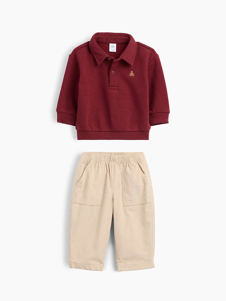 Image number 1 showing, Baby VintageSoft Polo Outfit Set