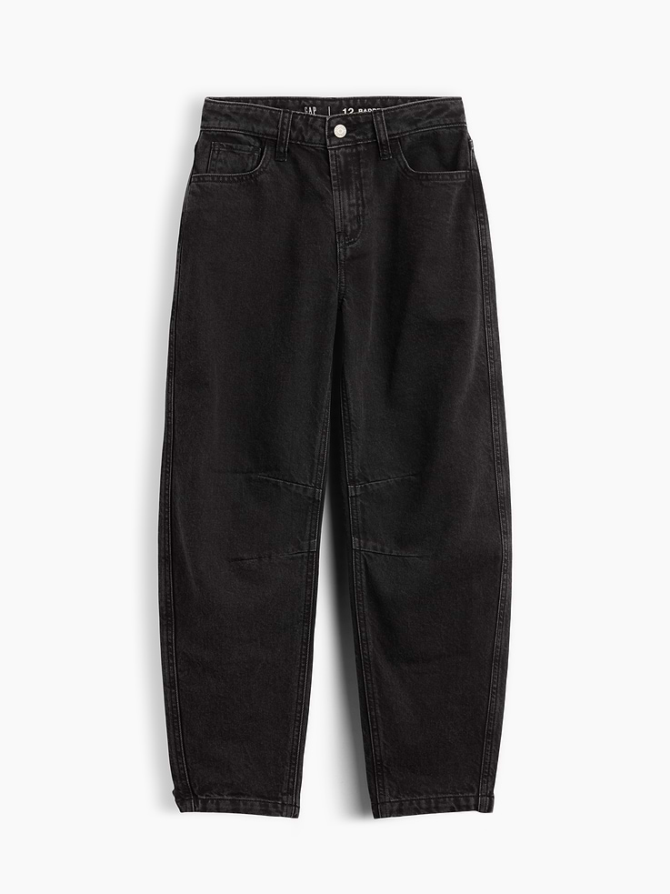 L'image numéro 2 présente Jean coupe baril à taille haute pour Enfant