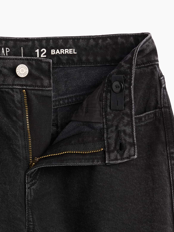 Kids High Rise Barrel Jeans