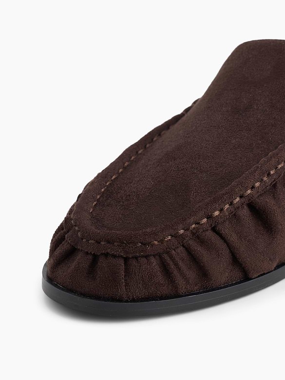 Vegan Suede Ruched Loafers