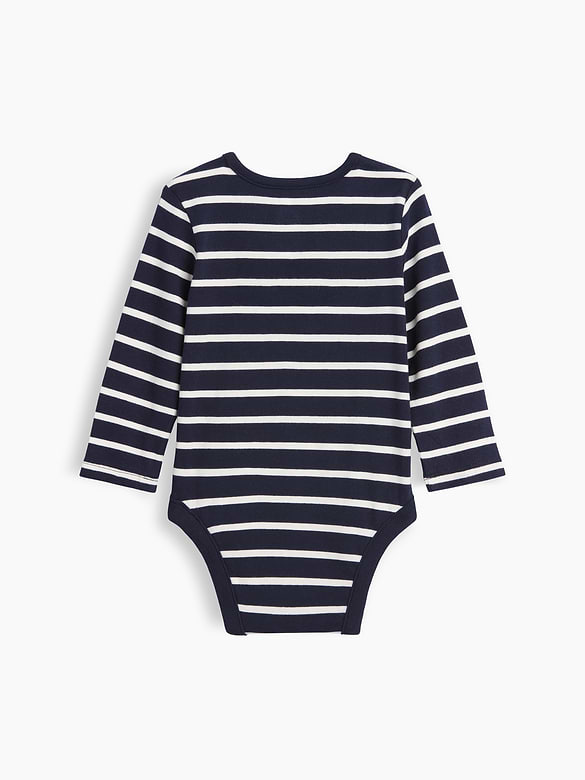 Baby First Favorites Organic Cotton Stripe Henley Bodysuit