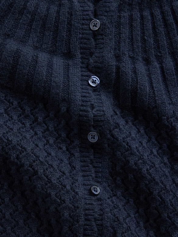 CashSoft Mix-Stitch Crop Cardigan Sweater