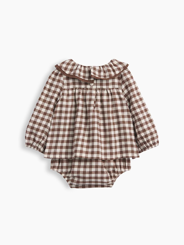 Baby Gingham Flannel Bodysuit Dress