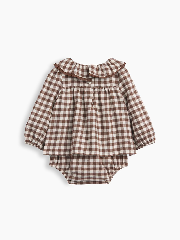 L'image numéro 2 présente Robe cache-couche en flanelle guingan pour Bébé