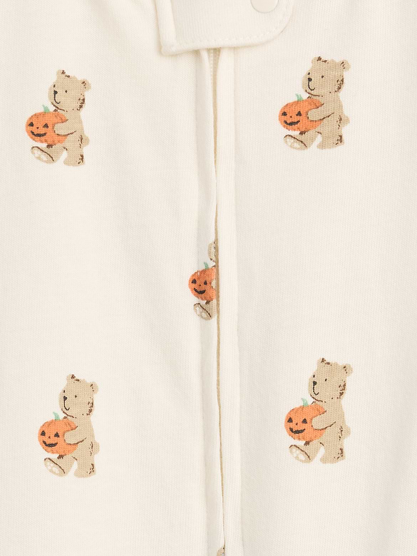 Baby Organic Cotton Print Footed One-Piece