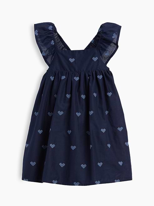 navy blue baby dress Toddler & Embroidered Flutter-Sleeve by Gap Size 2 YRS and perfect for everyday Color:Caramel 206 Mumun One Shoulder Asymmetric