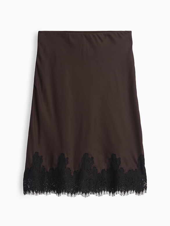 Lace-Hem Easy Knee-Length Skirt