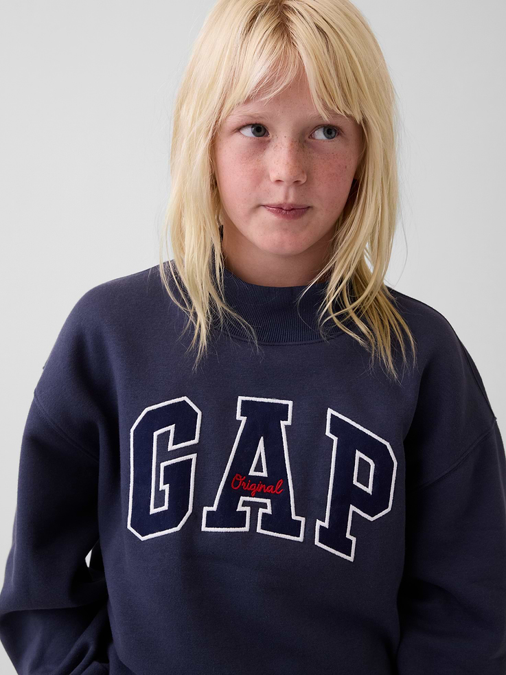 Image number 1 showing, Kids VintageSoft Oversized Mockneck Logo Sweatshirt