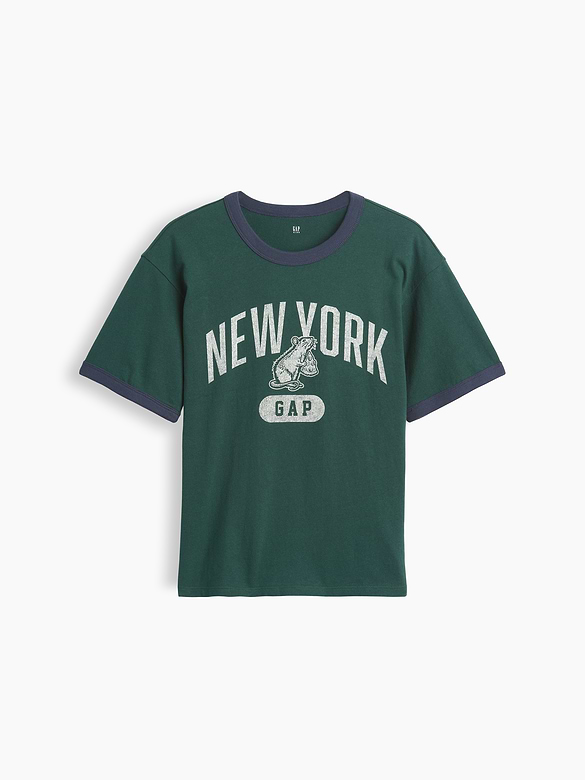 Kids Relaxed New York Graphic Ringer T-Shirt