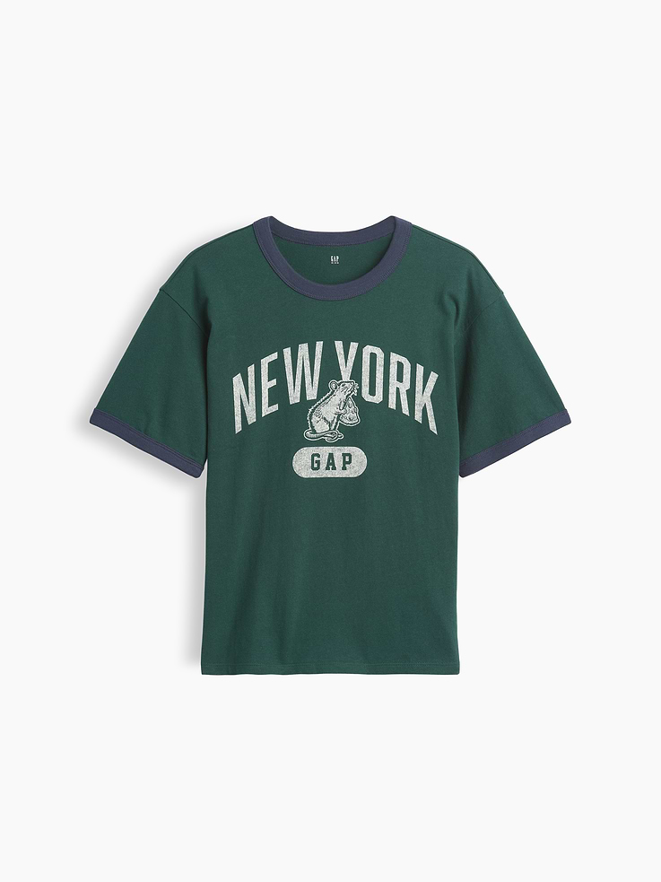 Image number 1 showing, Kids Relaxed New York Graphic Ringer T-Shirt