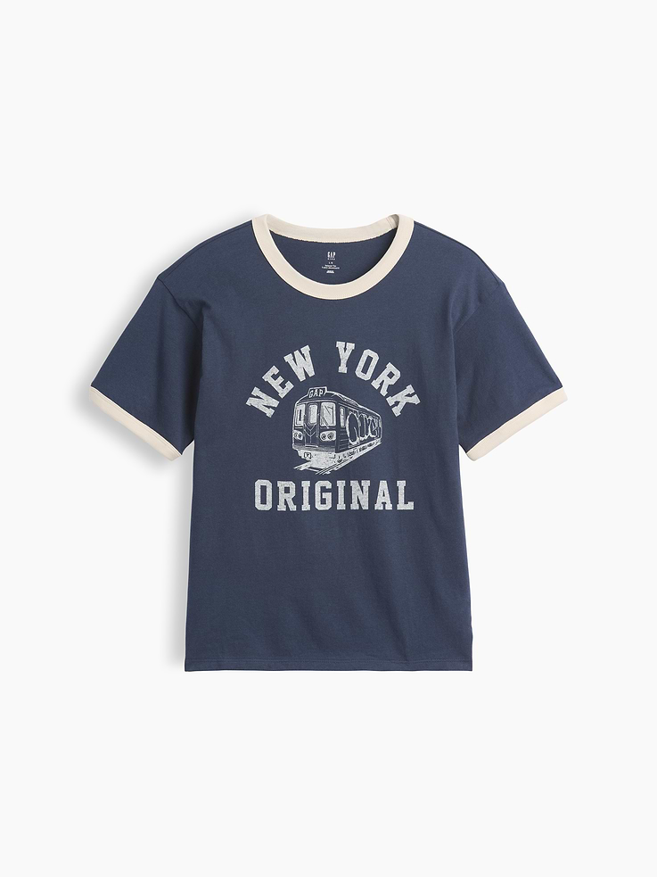Image number 1 showing, Kids Relaxed New York Graphic Ringer T-Shirt