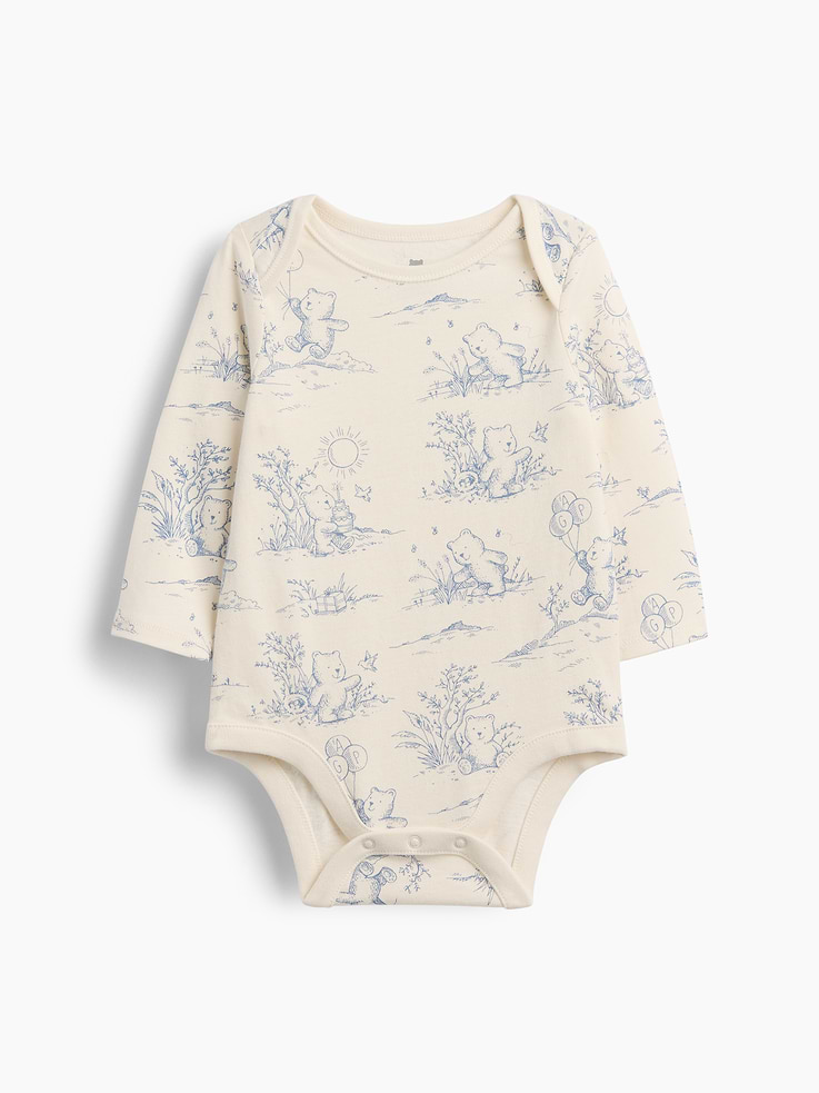 Image number 1 showing, Baby First Favorites Organic Cotton Bear Toile Bodysuit