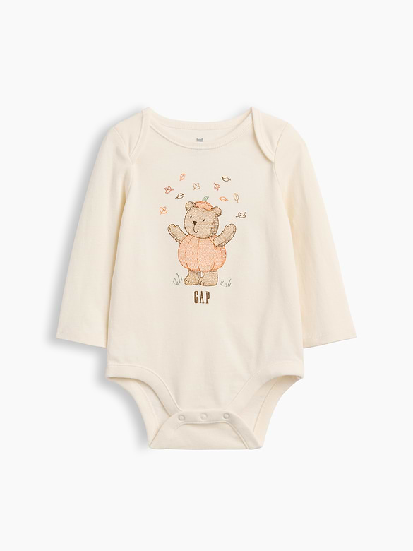 Baby First Favorites Organic Cotton Halloween Bear Bodysuit