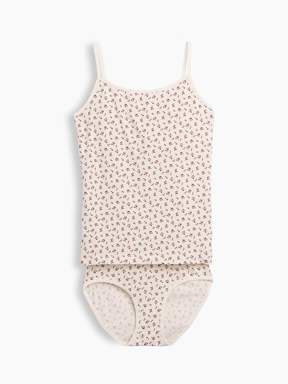 Kids Organic Stretch Cotton PJ Cami & Bikini Brief Set