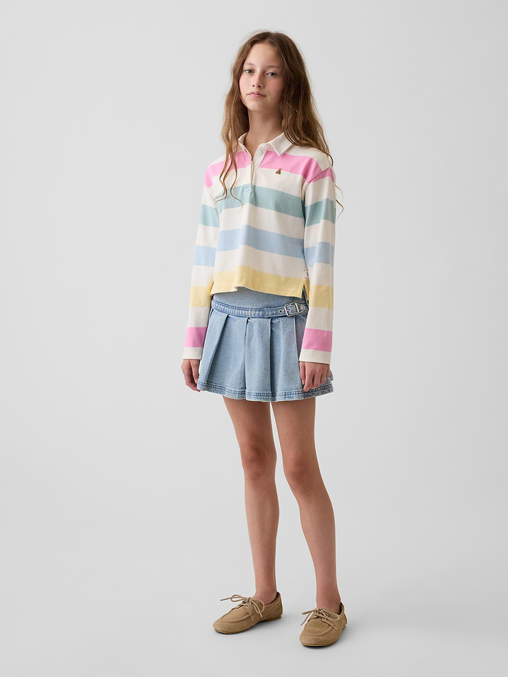 Image number 1 showing, Kids Denim Pleated Mini Skirt