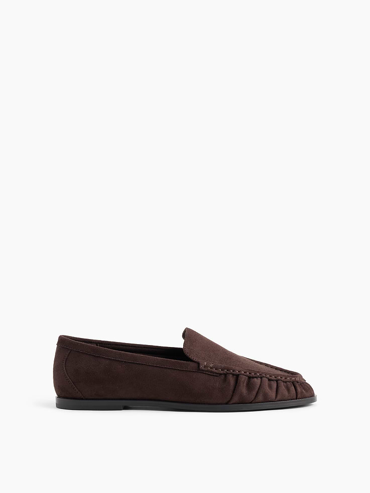 Image number 1 showing, Vegan Suede Ruched Loafers