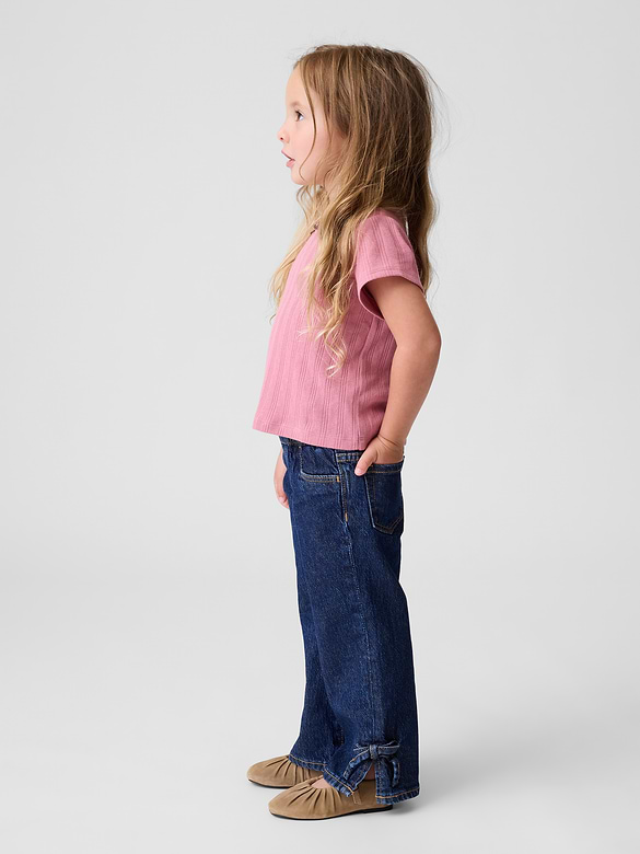 Baby & Toddler Bow Split-Hem Stride Jeans