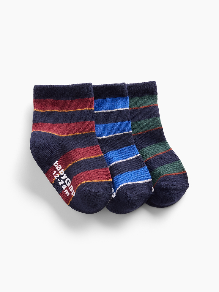 Image number 1 showing, Baby & Toddler Stripe Socks (3-Pack)