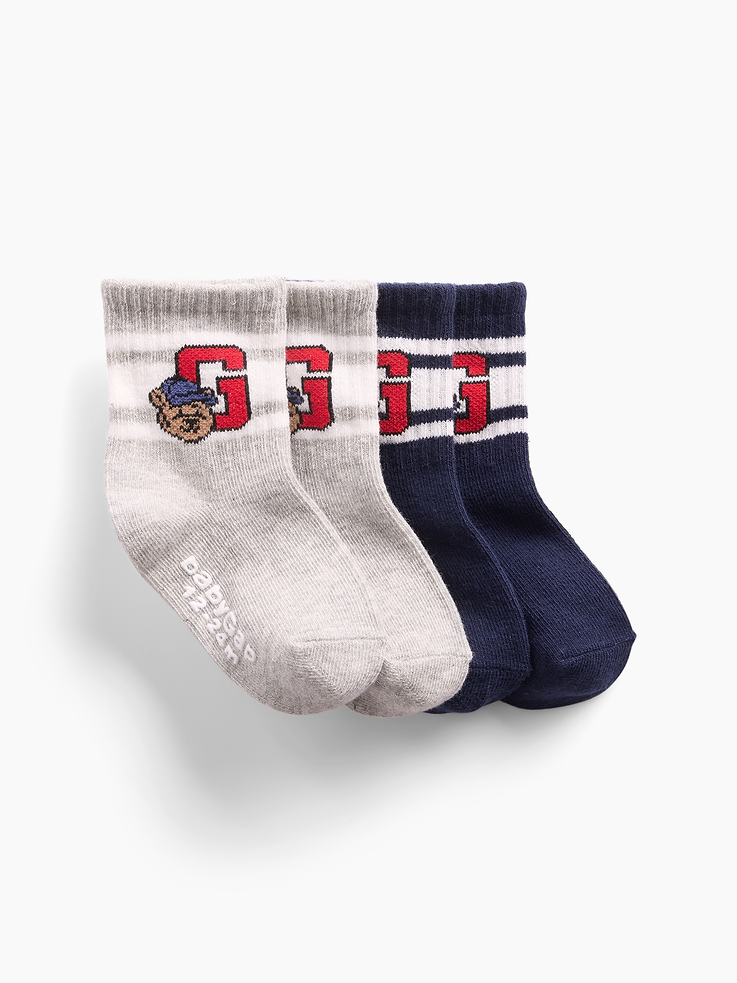 Image number 1 showing, Baby & Toddler Brannan Bear Varsity Crew Socks (2-Pack)