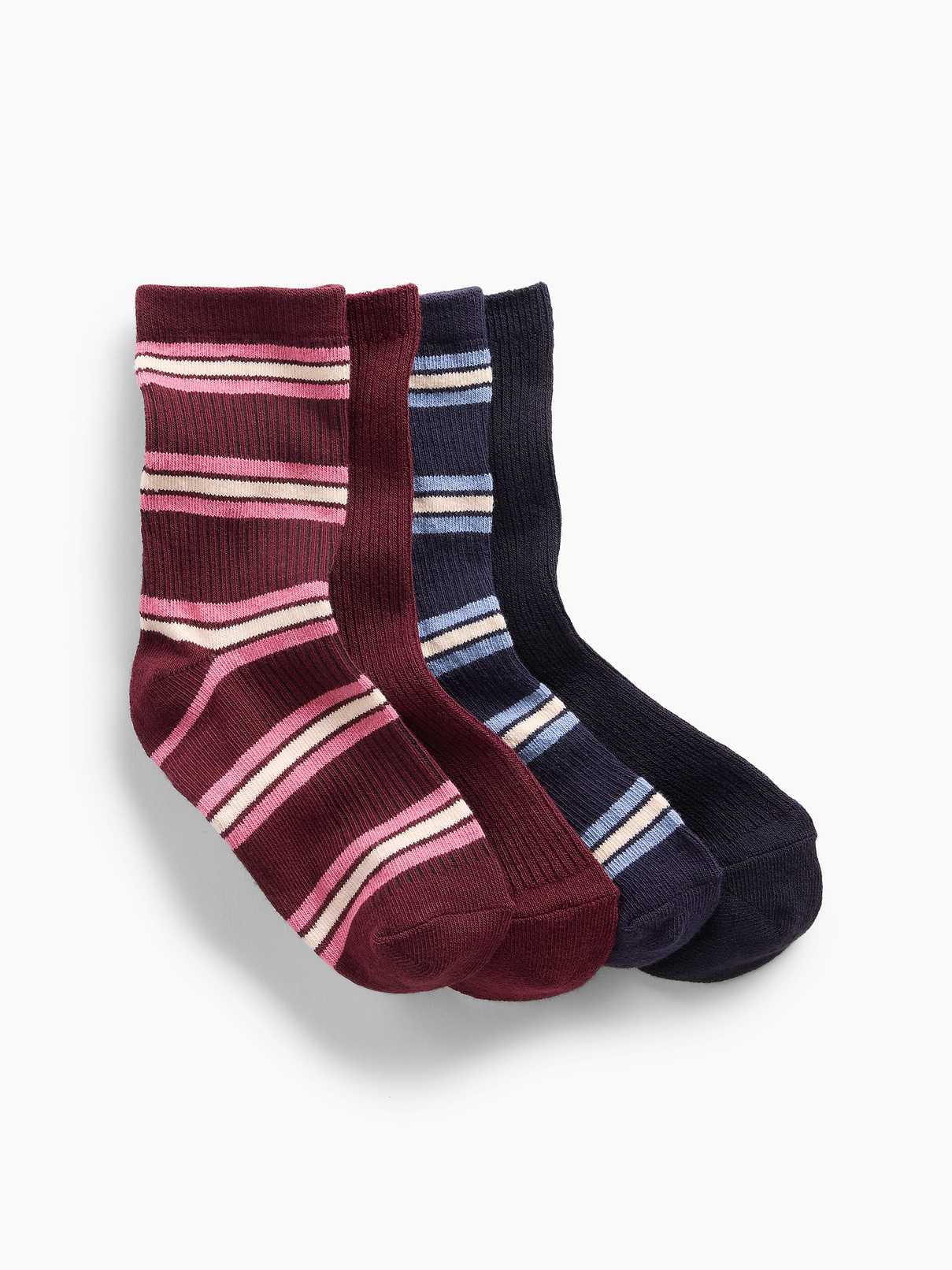 Kids Rib Crew Socks (4-Pack)