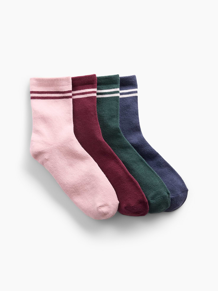 Image number 1 showing, Kids Varisty Stripe Crew Socks (4-Pack)