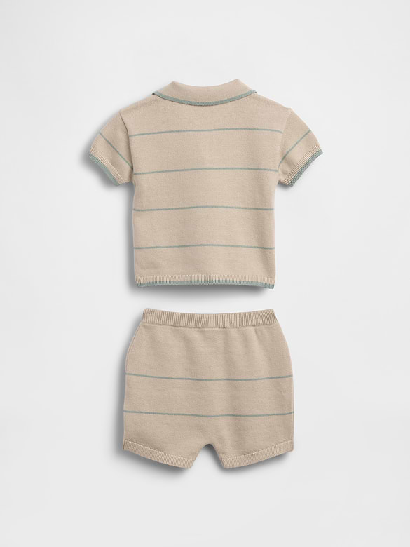 Baby Sweater Polo Stripe Outfit Set