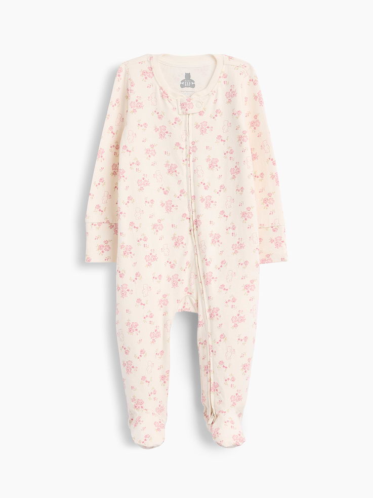 Image number 1 showing, Baby First Favorites Organic Cotton Footed One-Piece