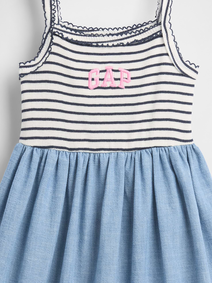Image number 4 showing, Baby & Toddler Mixed Media Apron Dress