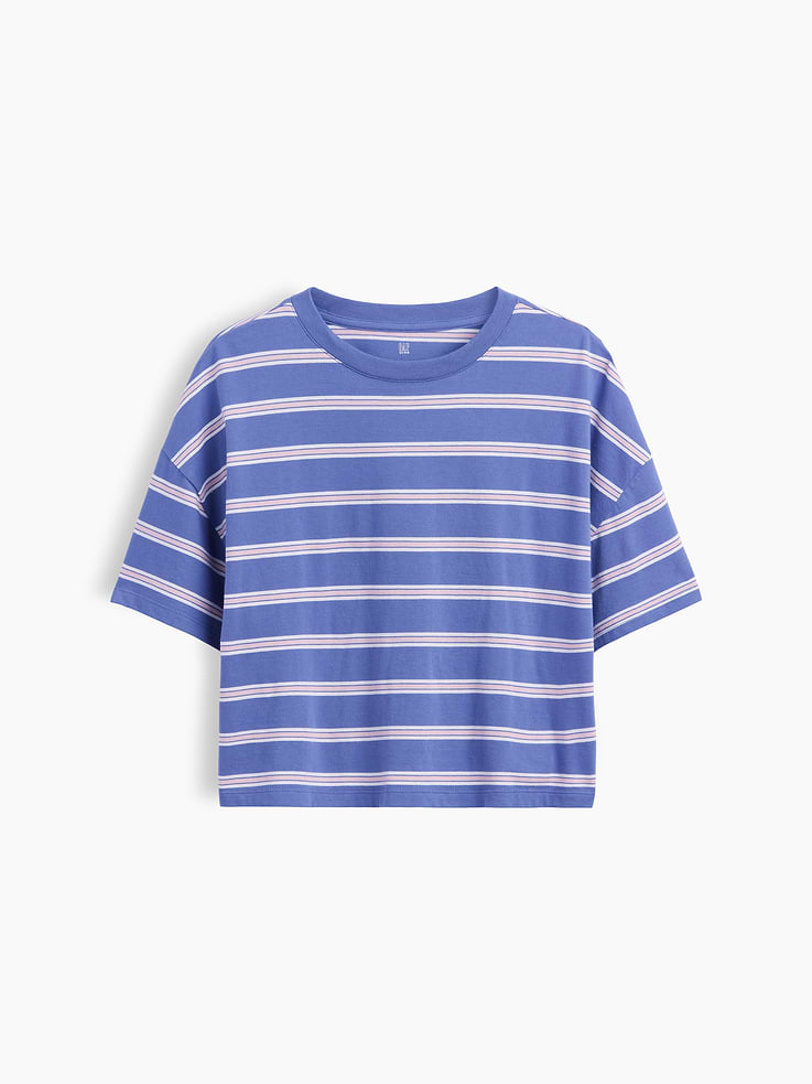 L'image numéro 2 présente T-shirt surdimensionné à coupe droite et à rayures pour Enfant