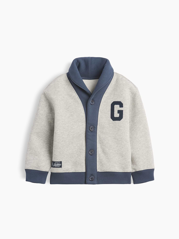 Image number 1 showing, Baby & Toddler VintageSoft Varsity Shawl Cardigan