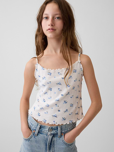 Image number 1 showing, Kids Pointelle Rib Cami