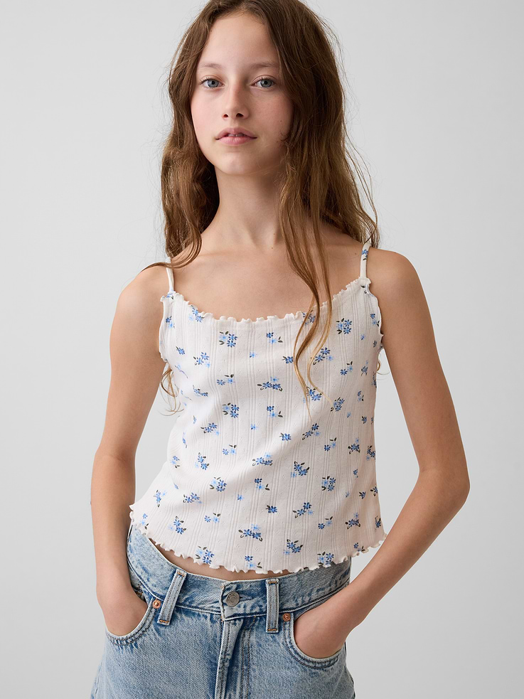 Image number 1 showing, Kids Pointelle Rib Cami