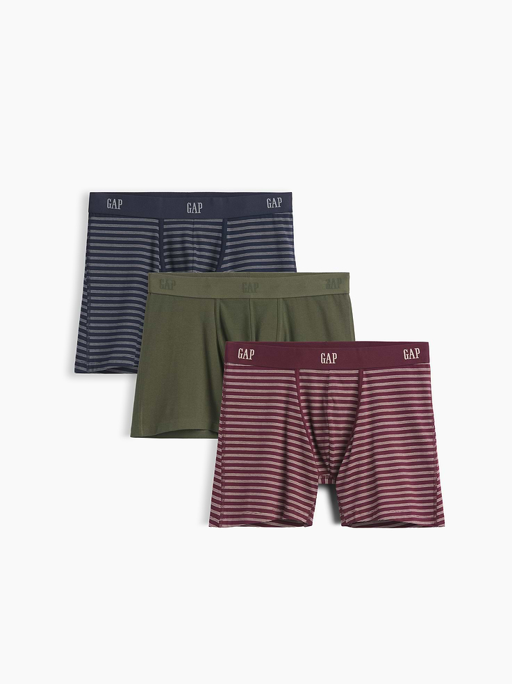Image number 1 showing, 5" Organic Stretch Cotton Boxer Briefs (3-Pack)