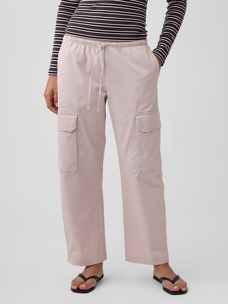 Image number 2 showing, Mid Rise Pull-On Barrel Khakis