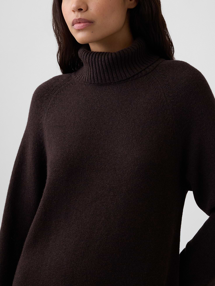 Image number 3 showing, CashSoft Relaxed Turtleneck Mini Dress