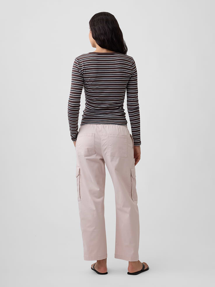 Image number 4 showing, Mid Rise Pull-On Barrel Khakis