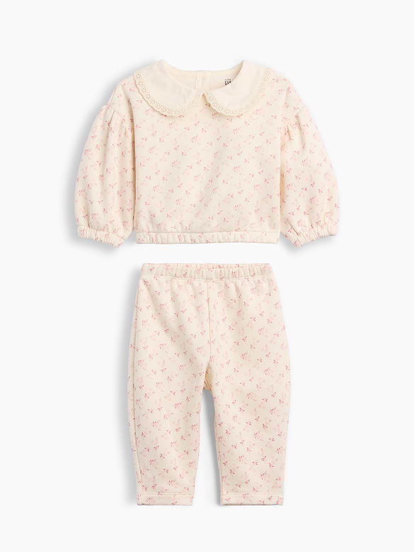 Baby VintageSoft Lace-Collar Sweat Set