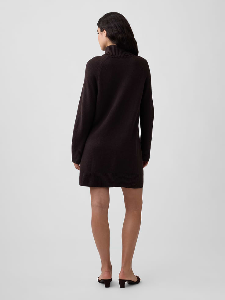 Image number 2 showing, CashSoft Relaxed Turtleneck Mini Dress