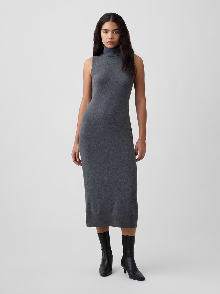 Image 1 of 4, Plush like cashmere. Easier than anything. With a lightweight layer-able feel & brushed for softness., Soft cotton-blend knit., Sleeveless., Turtleneck., Ribbed hem., Product #1177974