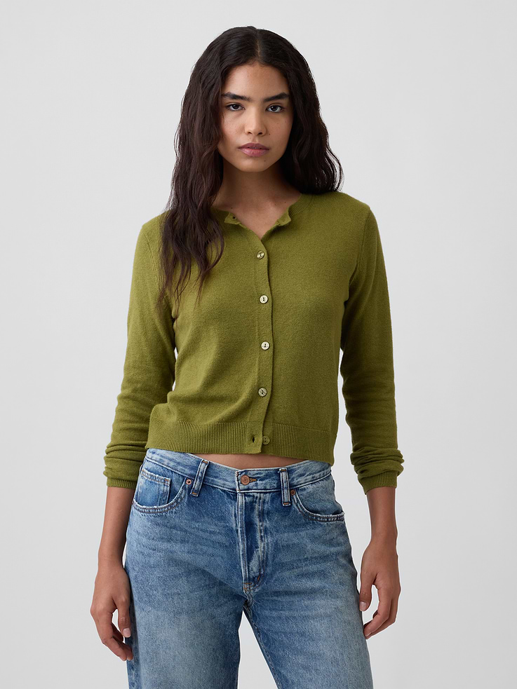 Image number 1 showing, CashSoft Crewneck Cardigan