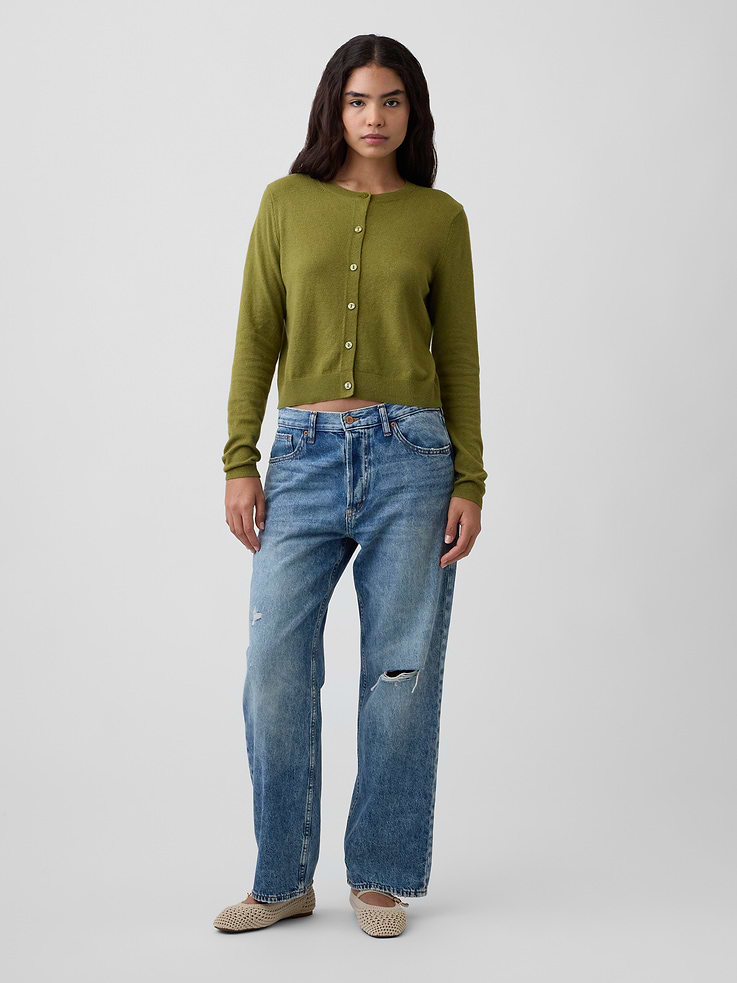 Image number 3 showing, CashSoft Crewneck Cardigan