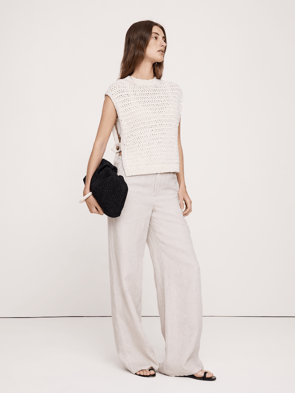 Open Side-Button Sweater Vest