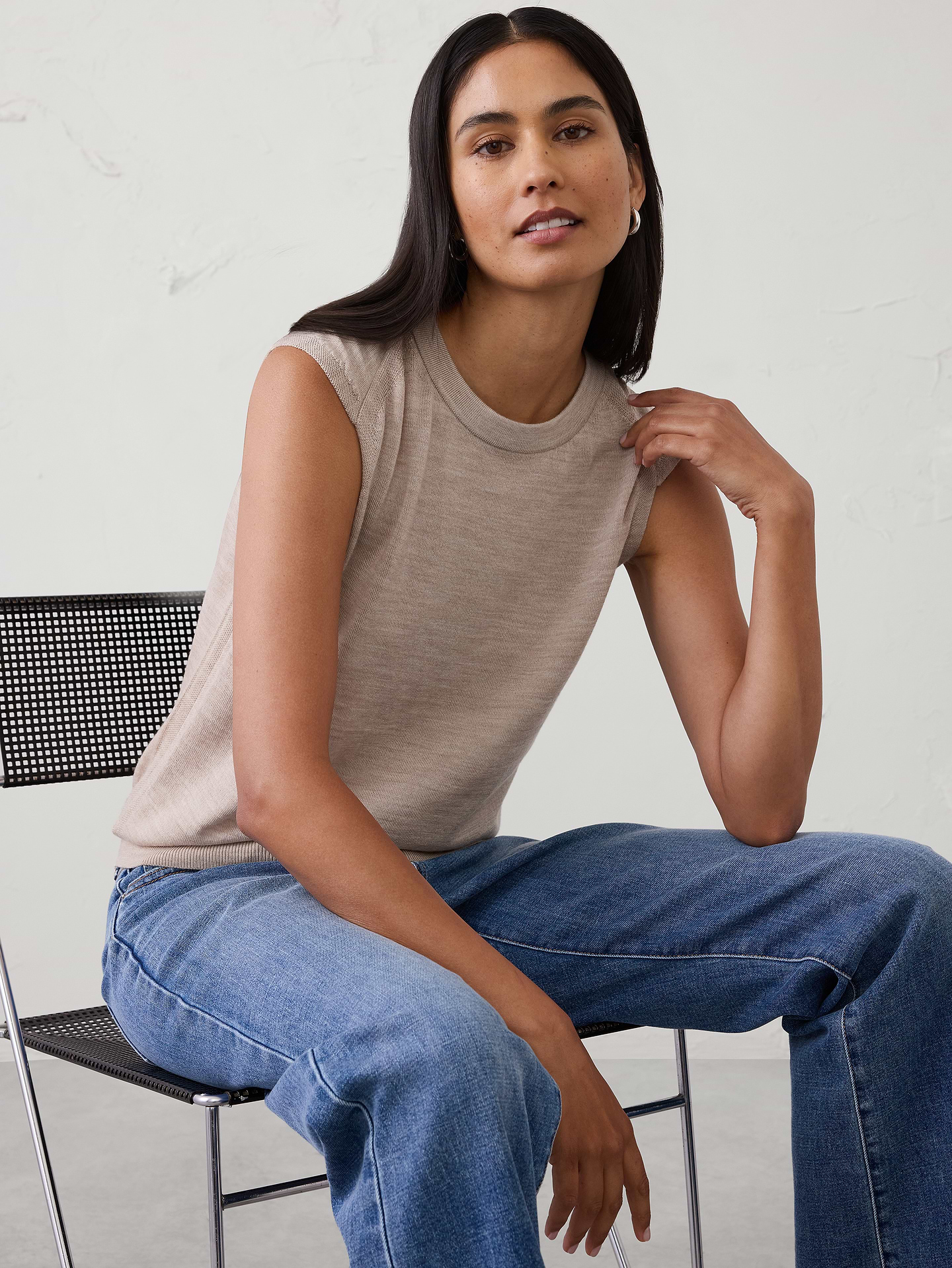 Image number 1 showing, Merino Wool Shell Sweater